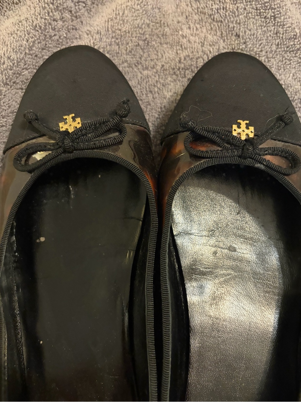 Tory Burch Black Toe with Tortoiseshell Ballet Flats - Picture 4 of 7